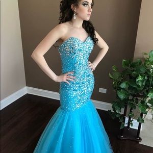 Aqua Marine Blue Prom Dress Size 2